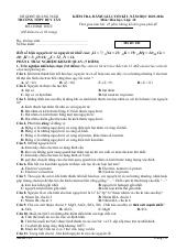 Đề thi Học kì 1 Hóa học 10 năm 2025-2026 trường THPT Duy Tân (Quảng Ngãi)